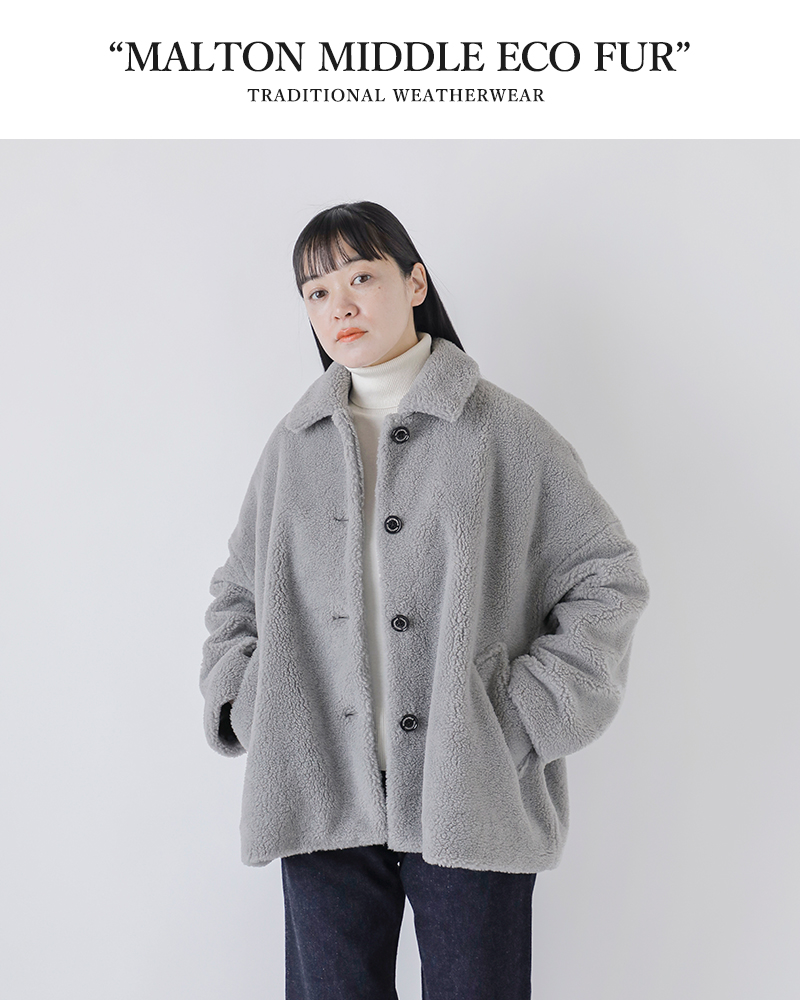 Traditional Weatherwear(トラディショナルウェザーウェア)マールトンミドルエコファーコート“MALTONMIDDLEECOFUR”l252wjfco0494ug