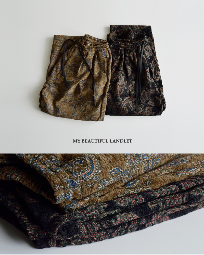 my beautiful landlet(マイ ビューティフル ランドレット)ゴブランシェニール ジャガード イージー パンツ wm07-pt252073