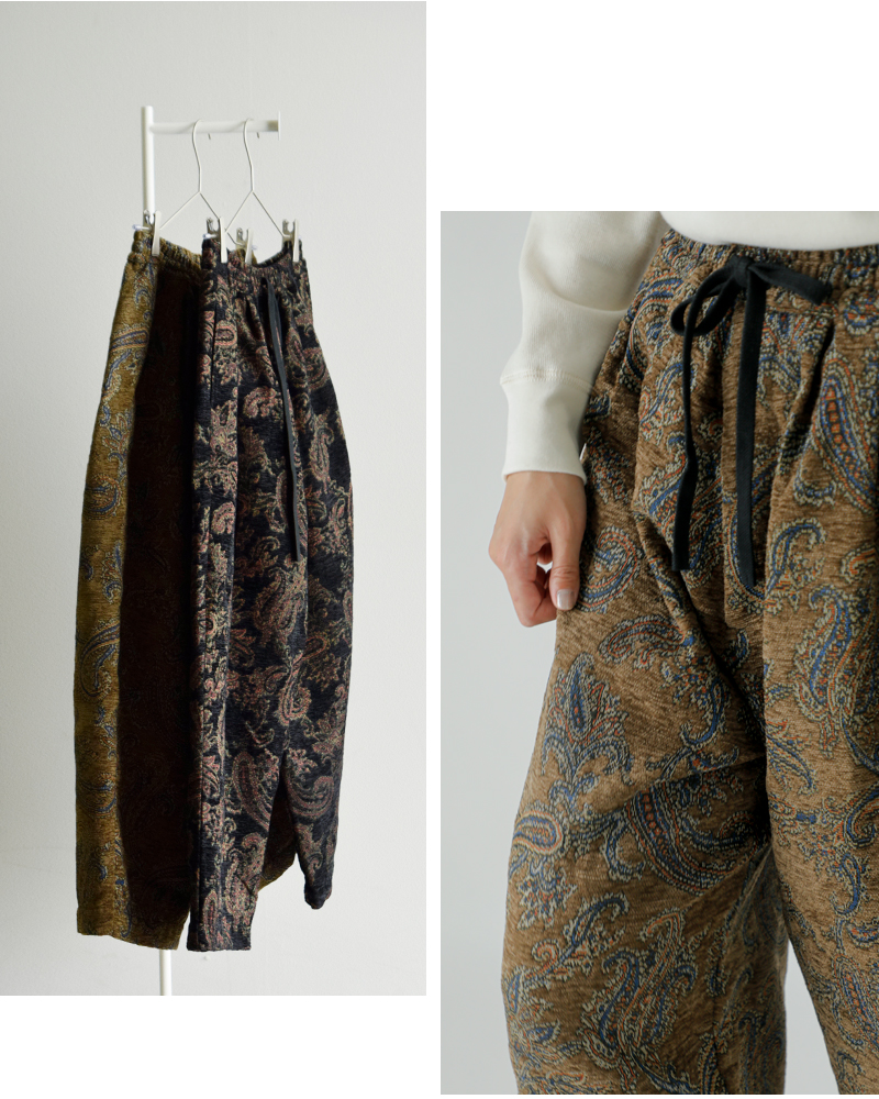 my beautiful landlet(マイ ビューティフル ランドレット)ゴブランシェニール ジャガード イージー パンツ wm07-pt252073