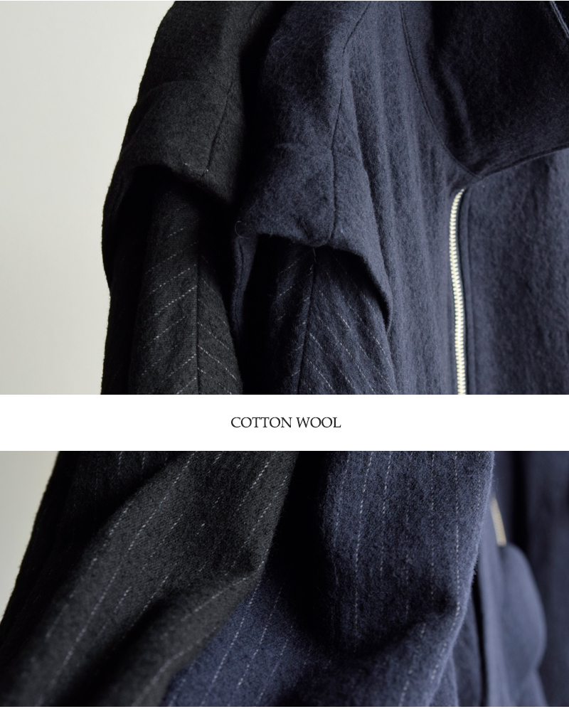 my beautiful landlet(マイ ビューティフル ランドレット)ボイルドコットンウールストライプジャケットwm11-bz252111