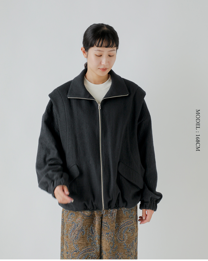 my beautiful landlet(マイ ビューティフル ランドレット)ボイルドコットンウールストライプジャケットwm11-bz252111