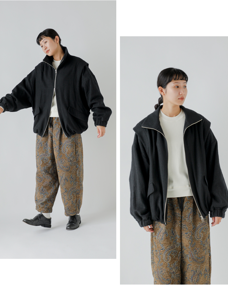 my beautiful landlet(マイ ビューティフル ランドレット)ボイルドコットンウールストライプジャケットwm11-bz252111