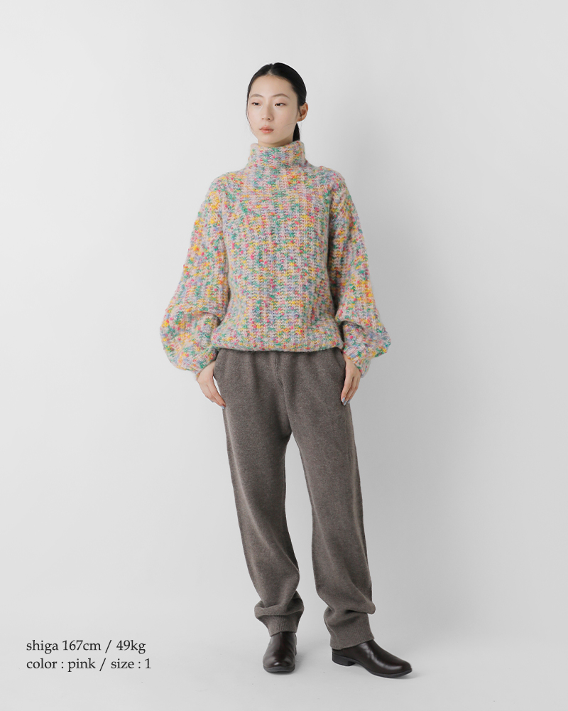 unfil(アンフィル)スーパーキッドモヘアコットンハイネックニットプルオーバー“superkidmohair＆cottonnepyarnribbed-knithigh-neckP/O”wvfl-uw112