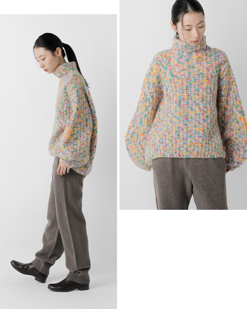 unfil(アンフィル)スーパーキッドモヘアコットンハイネックニットプルオーバー“superkidmohair＆cottonnepyarnribbed-knithigh-neckP/O”wvfl-uw112