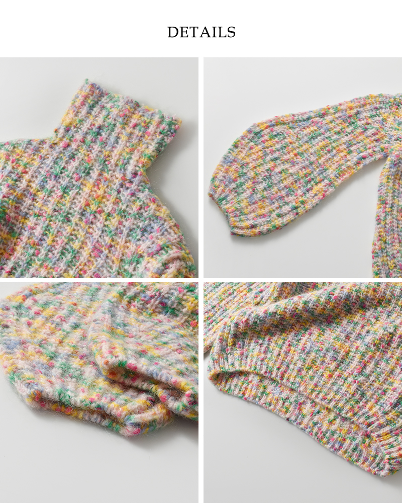 unfil(アンフィル)スーパーキッドモヘアコットンハイネックニットプルオーバー“superkidmohair＆cottonnepyarnribbed-knithigh-neckP/O”wvfl-uw112