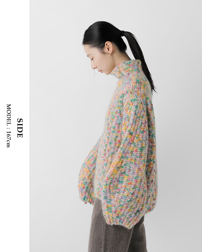 unfil(アンフィル)スーパーキッドモヘアコットンハイネックニットプルオーバー“superkidmohair＆cottonnepyarnribbed-knithigh-neckP/O”wvfl-uw112