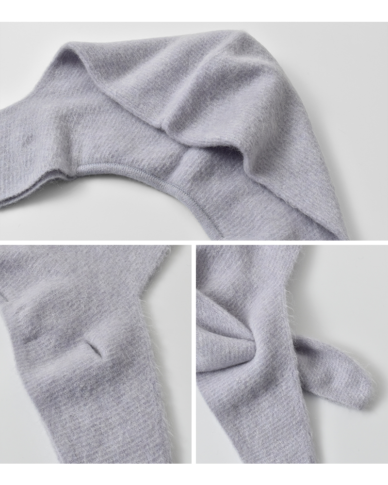 unfil(アンフィル)ストレッチスーパーキッドモヘアフードストール“stretchsuperkidmohairhoodedstole”wvfl-uw116