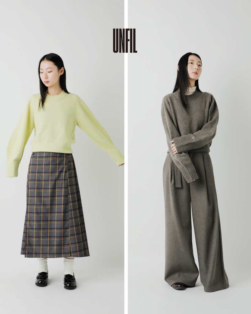 unfil(アンフィル)ファインラムウールクルーネックプルオーバー“finelambswoolcrew-neckP/O”wvfl-uw117