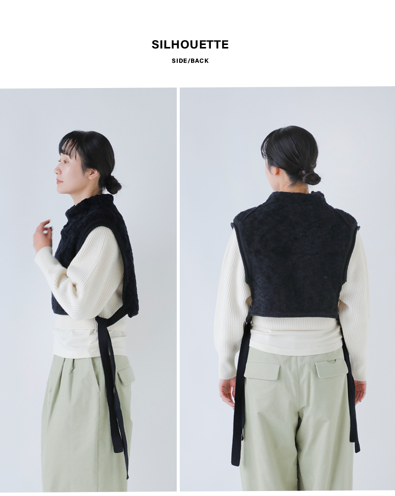 unfilランダムウール コットン ハイネック 2way ベスト “random wool ＆ woolen cotton high-neck vest” wvfl-uw122