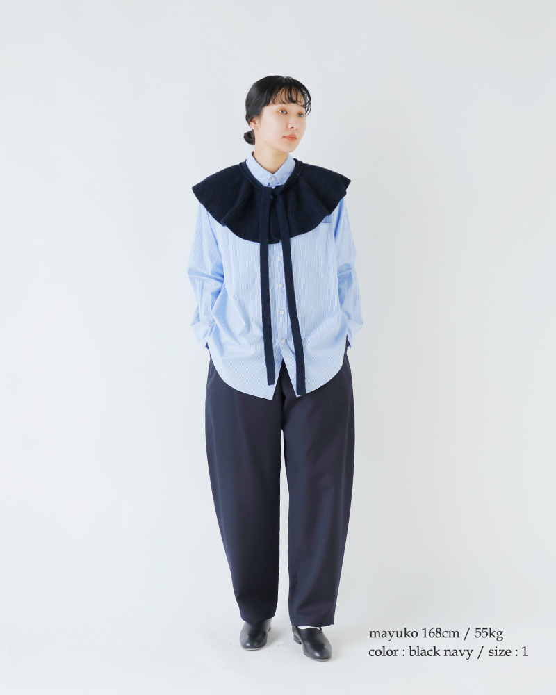 unfil(アンフィル)コットンエクストラファインラムウールリブニットフリルつけ襟“woolencotton＆ex.finelambswoolribbed-knitfrillcollar”wvfl-uw125