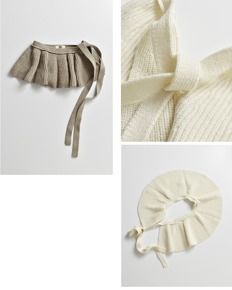 unfil(アンフィル)コットンエクストラファインラムウールリブニットフリルつけ襟“woolencotton＆ex.finelambswoolribbed-knitfrillcollar”wvfl-uw125