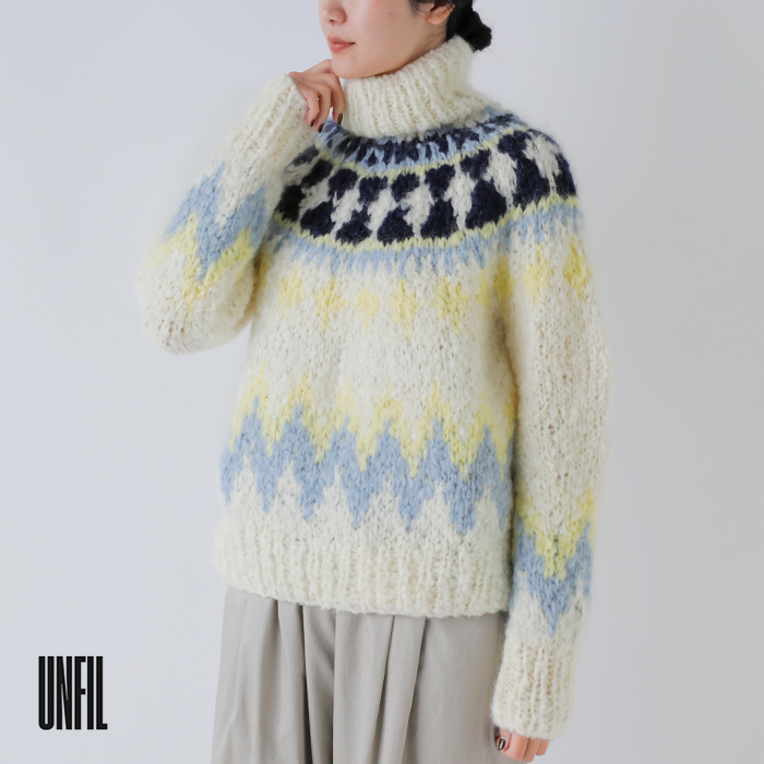 unfil(アンフィル)モヘアブレンドハンドニットハイネックプルオーバー“mohairblendhand-knithigh-neckP/O”wvfl-uw129
