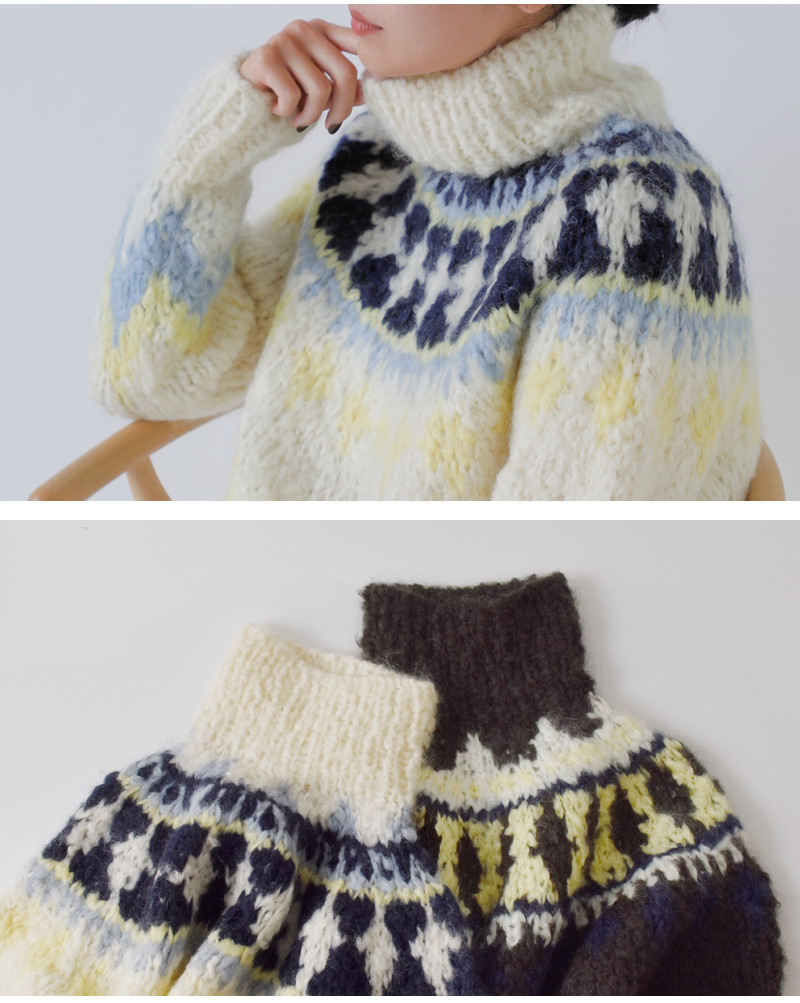 unfil(アンフィル)モヘアブレンドハンドニットハイネックプルオーバー“mohairblendhand-knithigh-neckP/O”wvfl-uw129