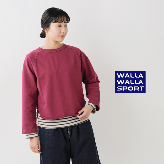 WALLA WALLA SPORTS(ワラワラスポーツ)裏毛ルーズベースボール長袖スウェットシャツ“WSLOOSEBASEBALLSWEAT”ww130081-sr