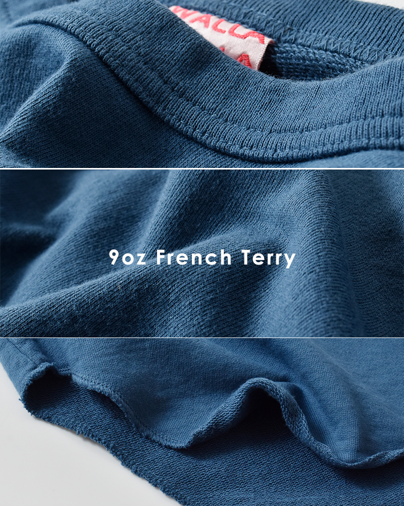 WALLA WALLA SPORTS(ワラワラスポーツ)裏毛ルーズベースボール長袖スウェットシャツ“WSLOOSEBASEBALLSWEAT”ww130081-sr