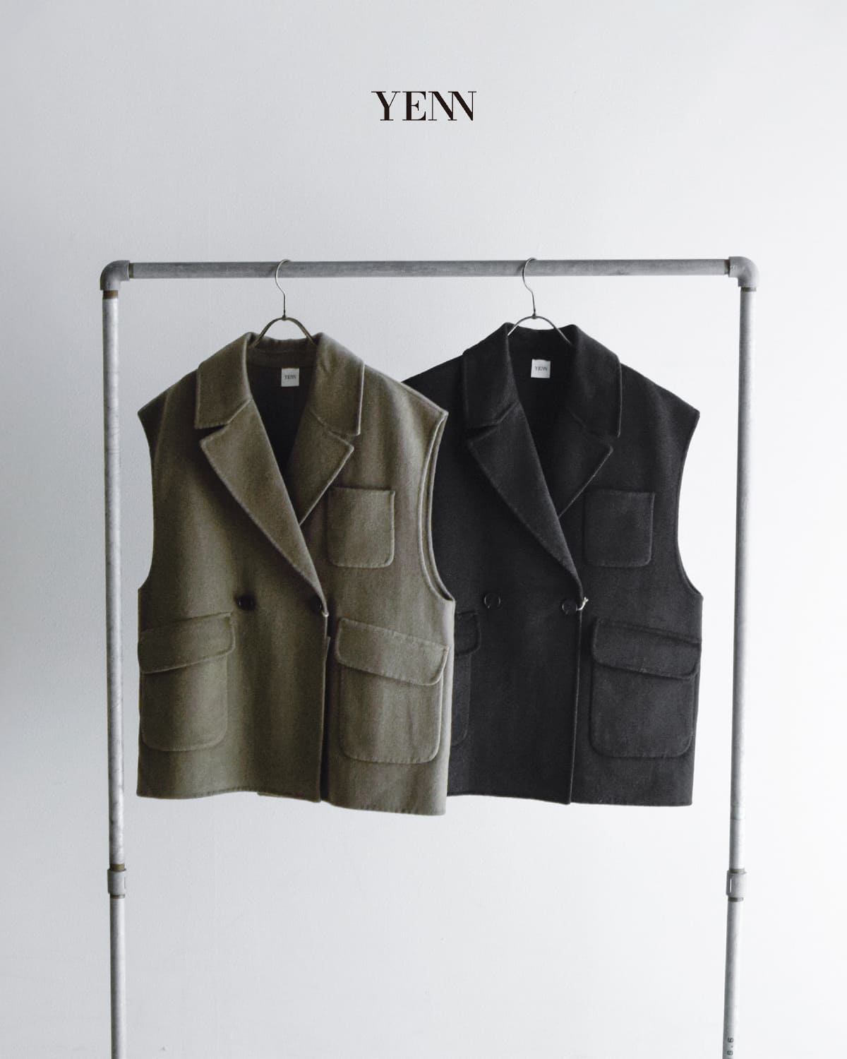YENN(イエン)ダブルフェイス ベスト ジャケット “DOUBLE FACE VEST JK”y253-41089