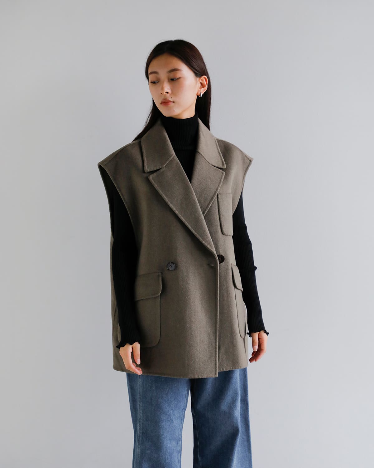 YENN(イエン)ダブルフェイスベストジャケット “DOUBLE FACE VEST JK” y253-41089