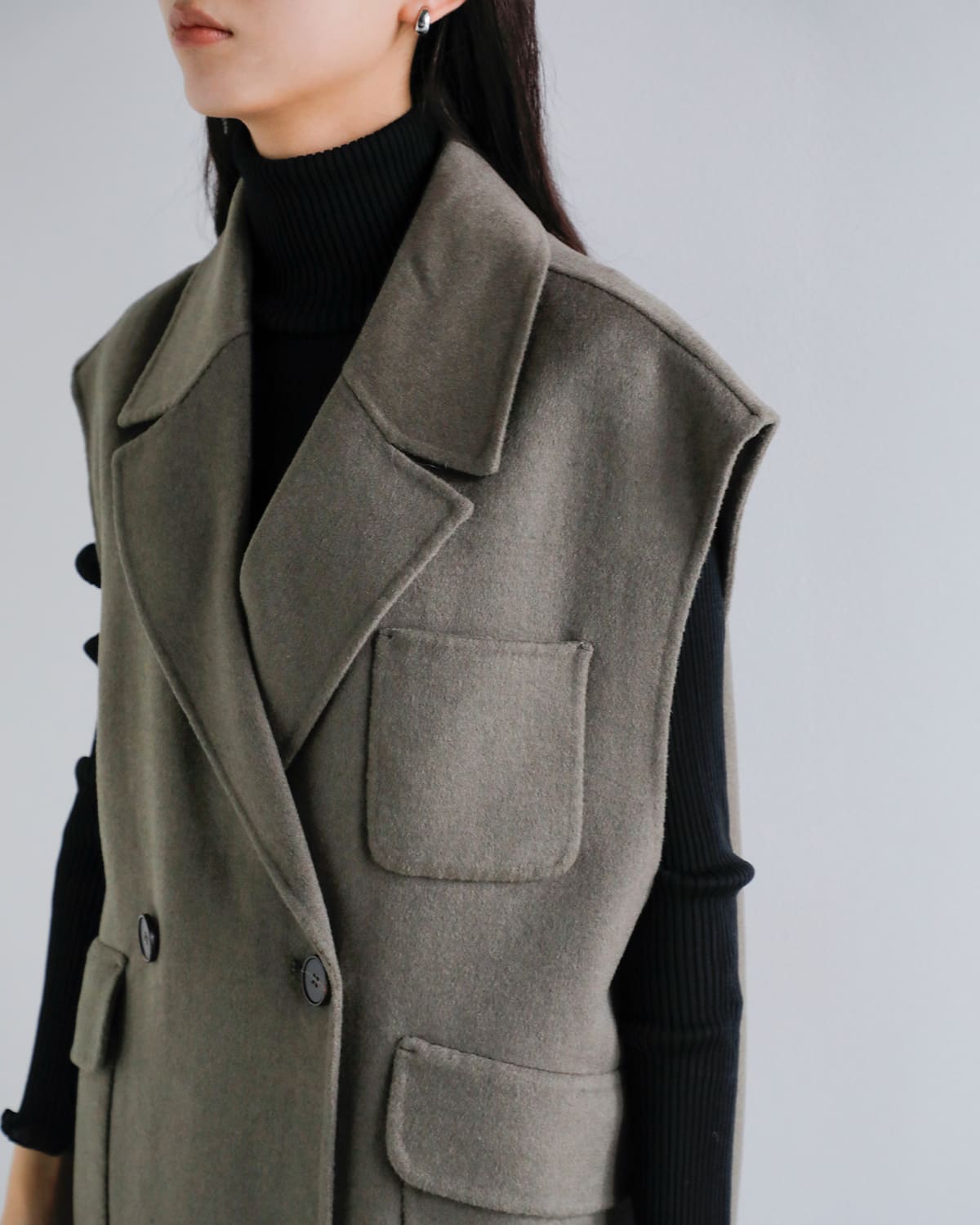 YENN(イエン)ダブルフェイスベストジャケット “DOUBLE FACE VEST JK” y253-41089