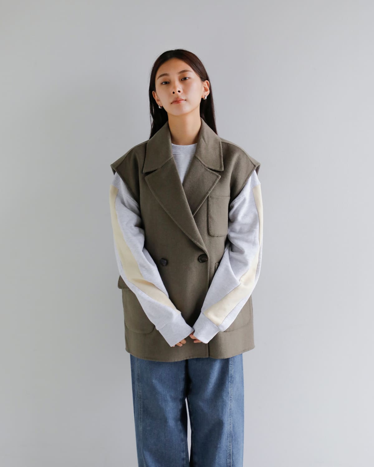 YENN(イエン)ダブルフェイスベストジャケット “DOUBLE FACE VEST JK” y253-41089