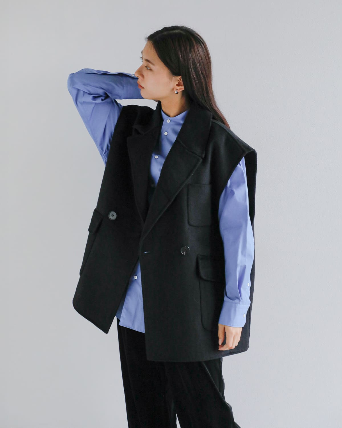 YENN(イエン)ダブルフェイスベストジャケット “DOUBLE FACE VEST JK” y253-41089