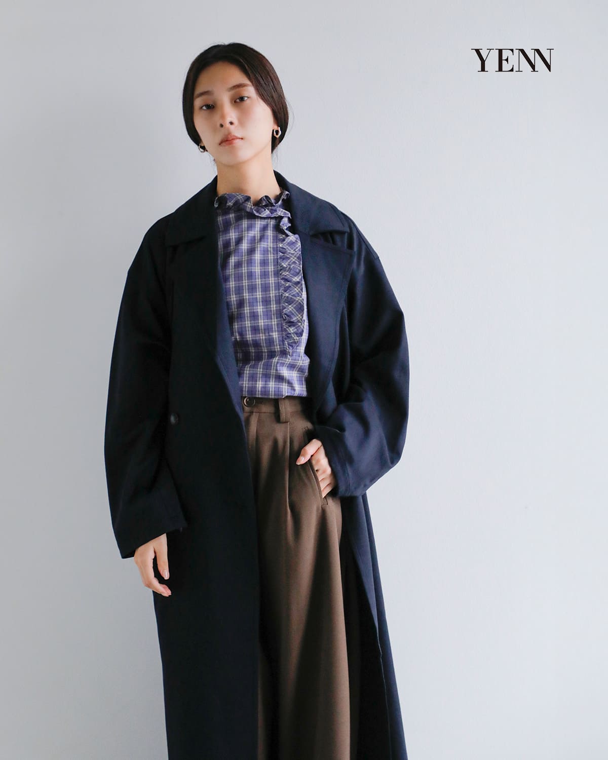 YENN(イエン)タックデザイン マキシコート “TUCK DESIGN MAXI CT”y253-71088