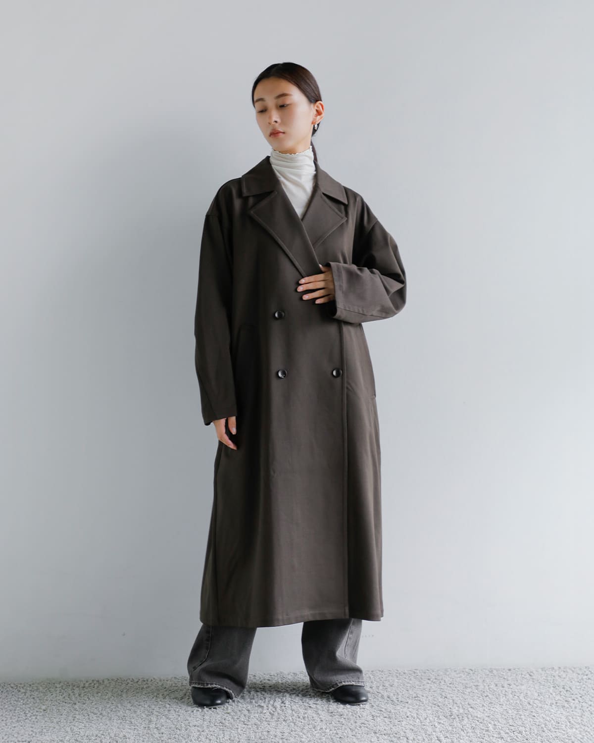 YENN(イエン)タックデザインマキシコート “TUCK DESIGN MAXI CT” y253-71088