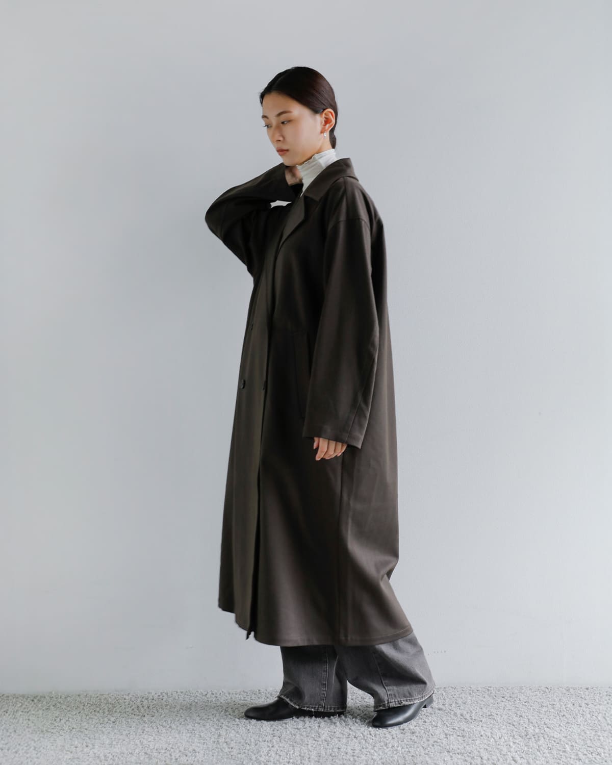 YENN(イエン)タックデザインマキシコート “TUCK DESIGN MAXI CT” y253-71088