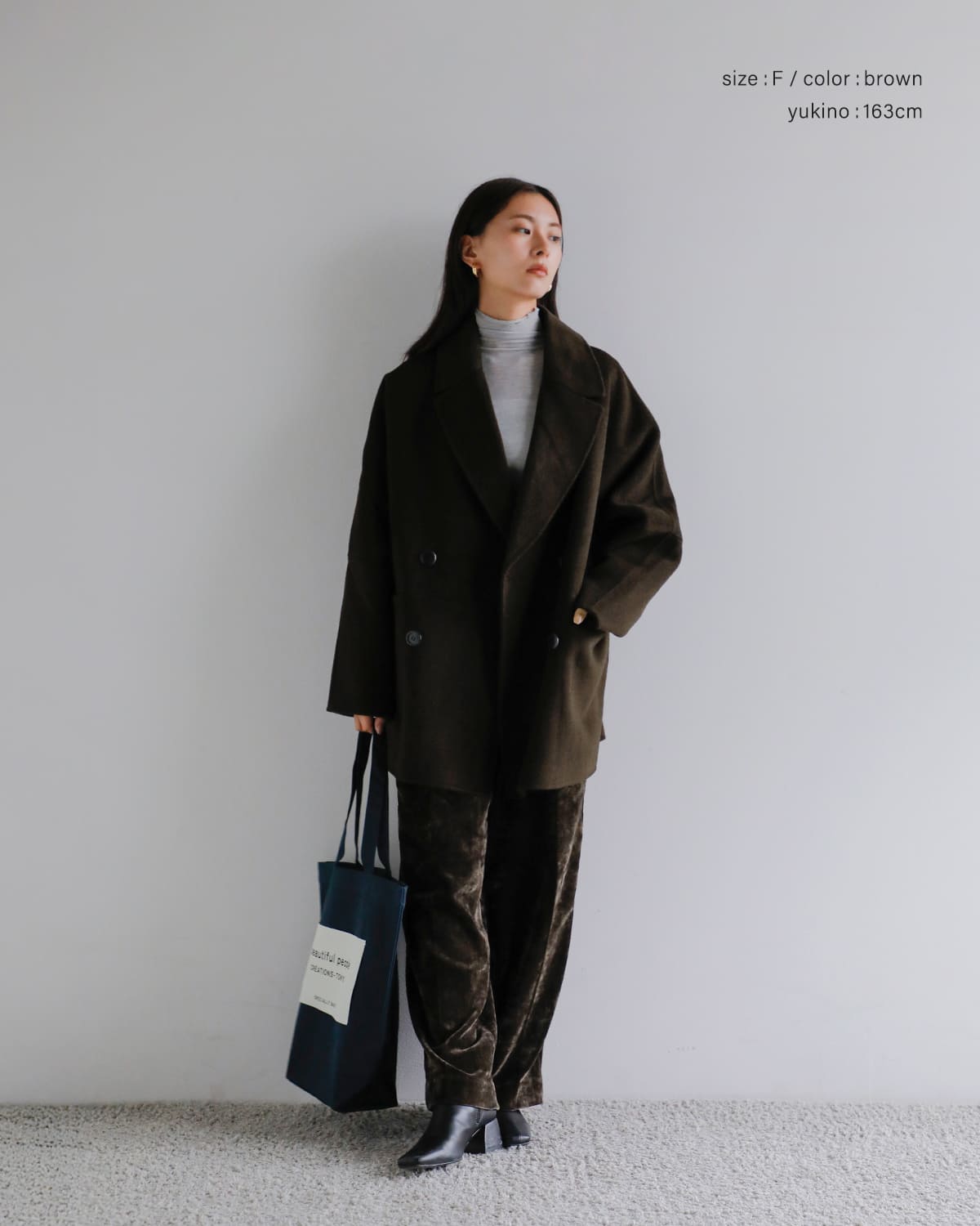 YENN(イエン)ダブルフェイスピーコート “DOUBLE FACE PEA COAT” y253-71090
