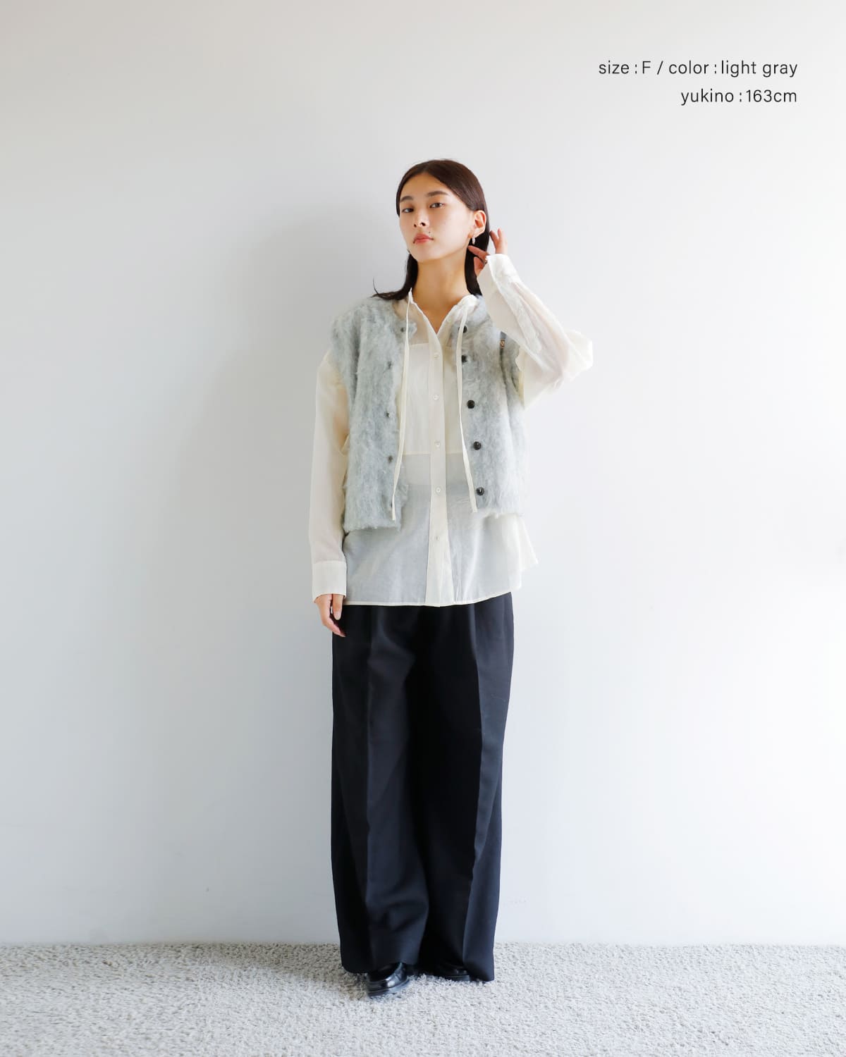 yenn イエン　FLUFFY VEST ベスト　グレー新品 yenn イエン FLUFFY VEST ベスト グレー新品 - メルカリ
