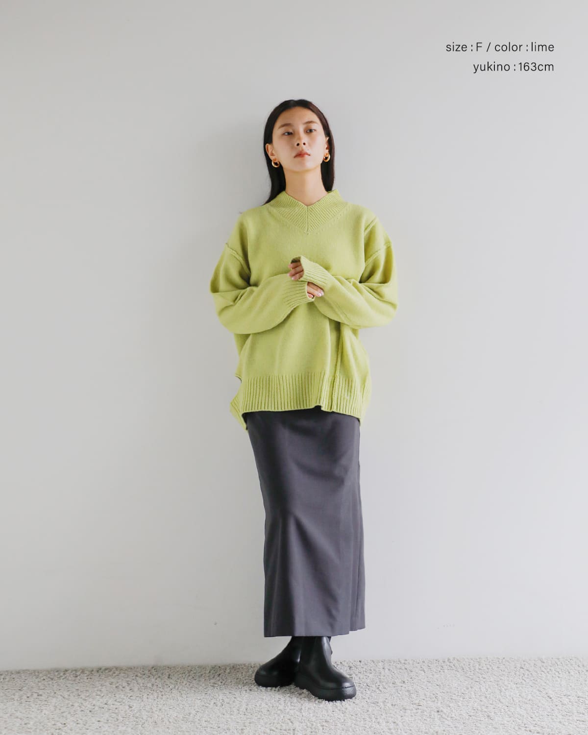 YENN(イエン)ウォッシャブルウールVネックプルオーバー “WASHABLE WOOL VN PO” y254-91118