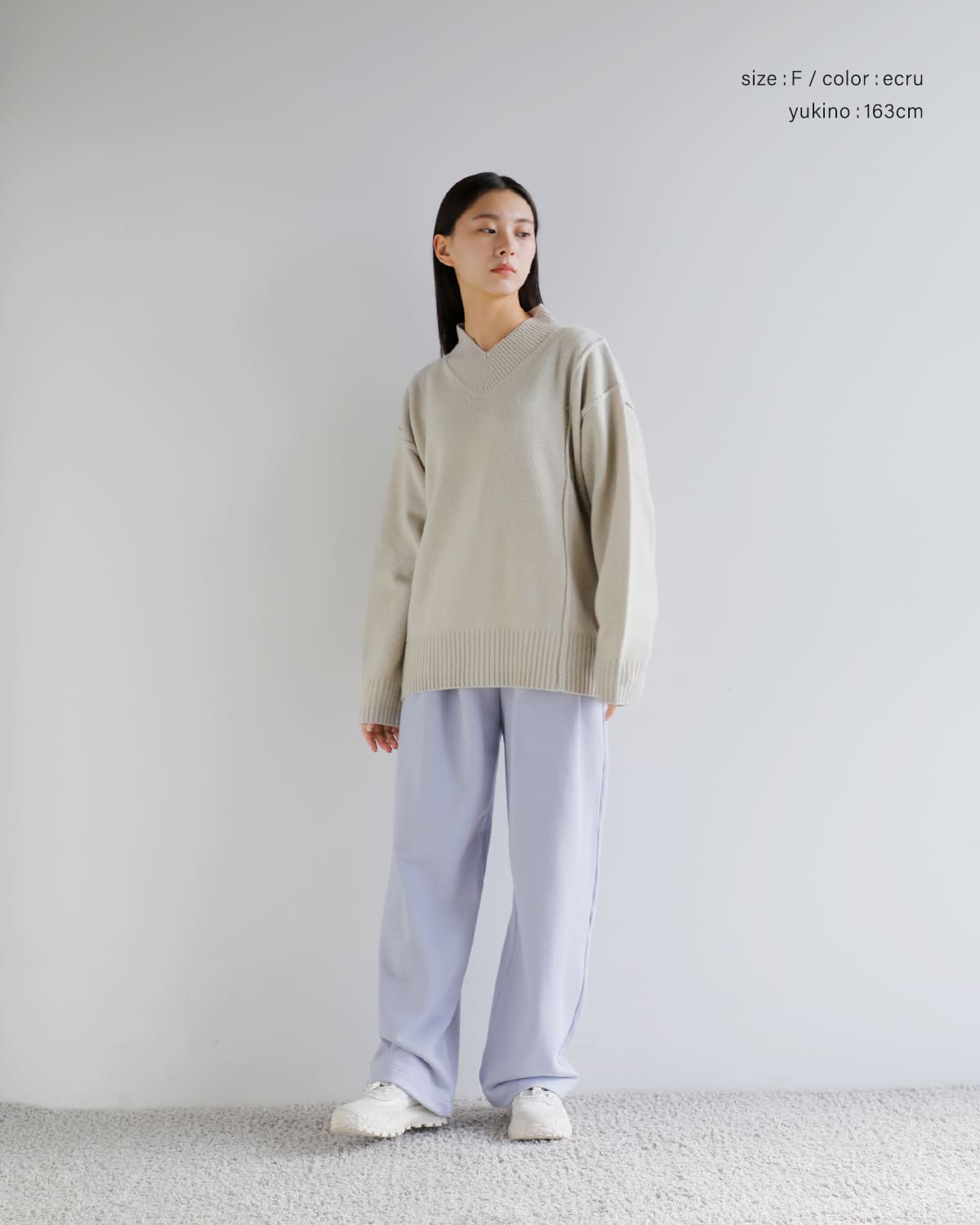 YENN(イエン)ウォッシャブルウールVネックプルオーバー “WASHABLE WOOL VN PO” y254-91118
