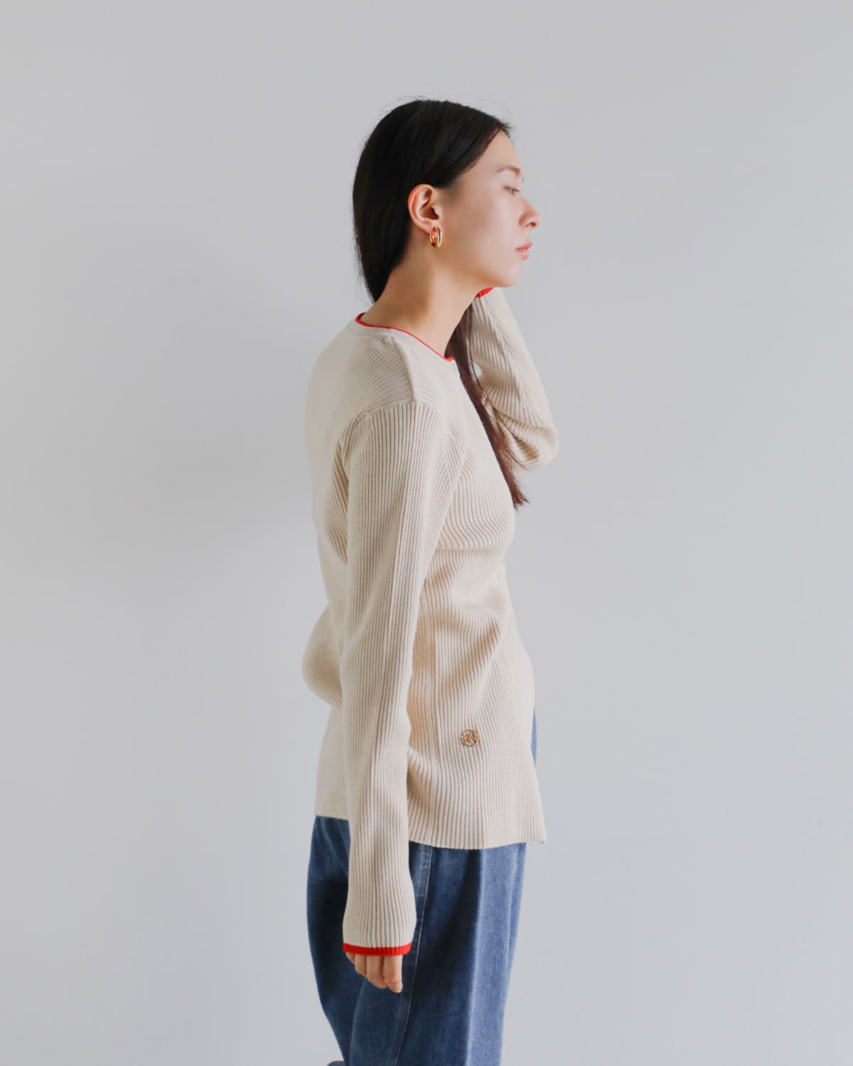 YENN(イエン)ウールリブクルーネックカーディガン “WOOL RIB CREW CD” y254-91121