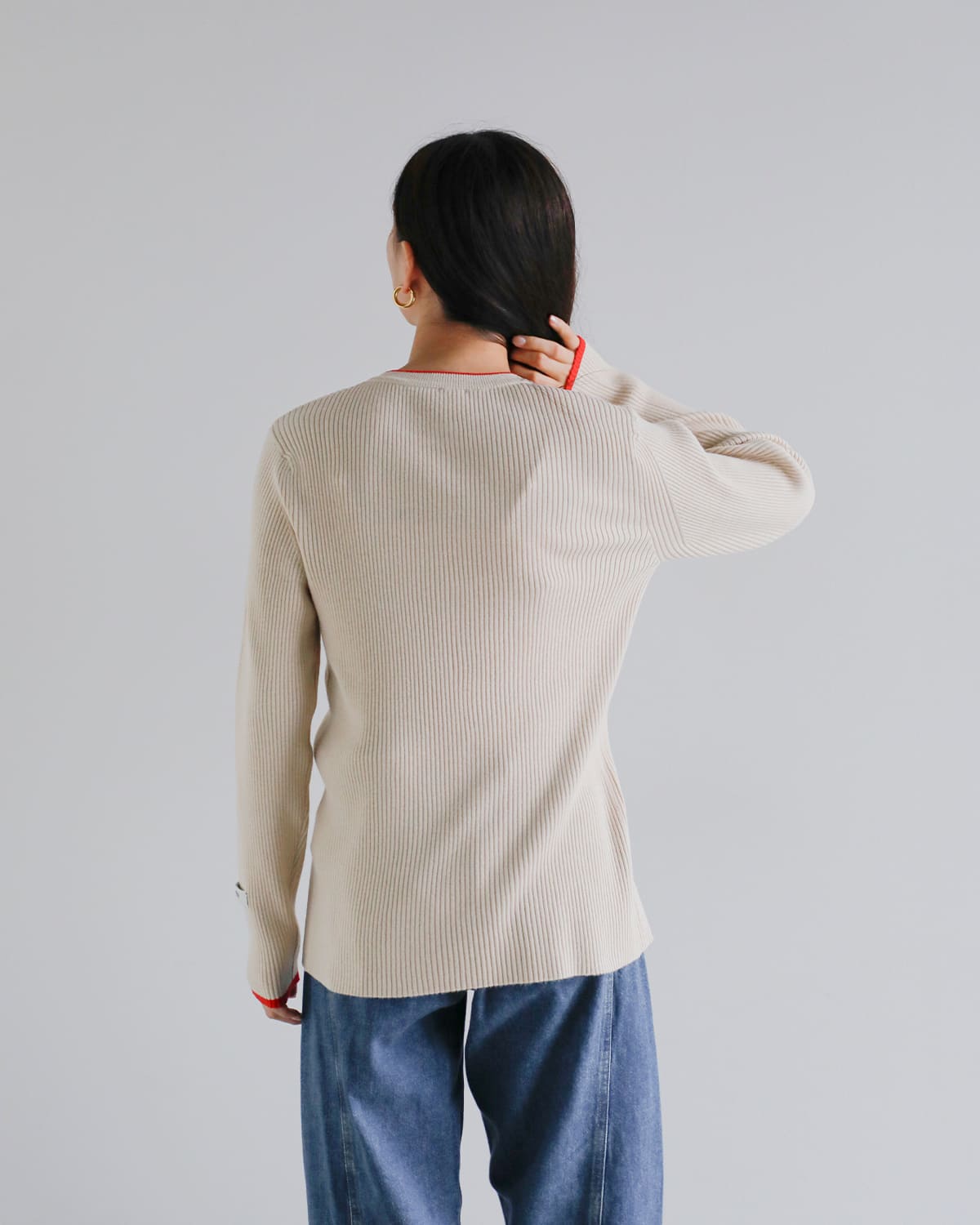 YENN(イエン)ウールリブクルーネックカーディガン “WOOL RIB CREW CD” y254-91121