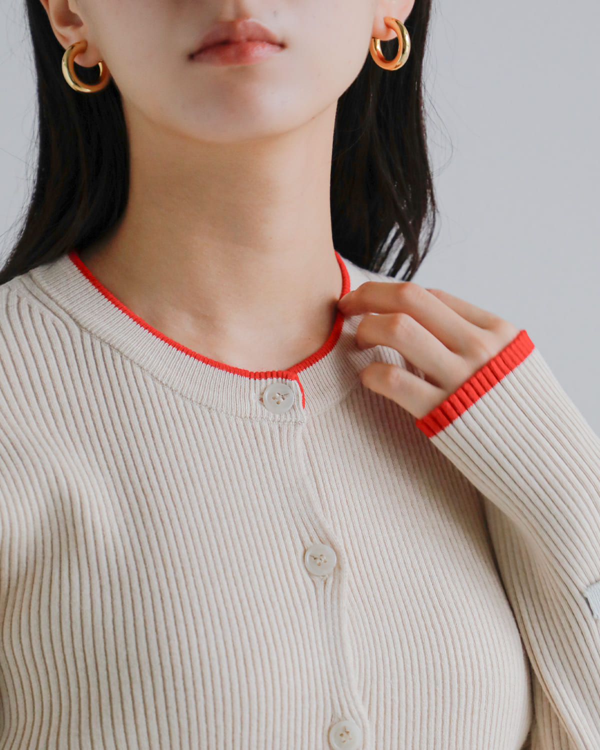 YENN(イエン)ウールリブクルーネックカーディガン “WOOL RIB CREW CD” y254-91121