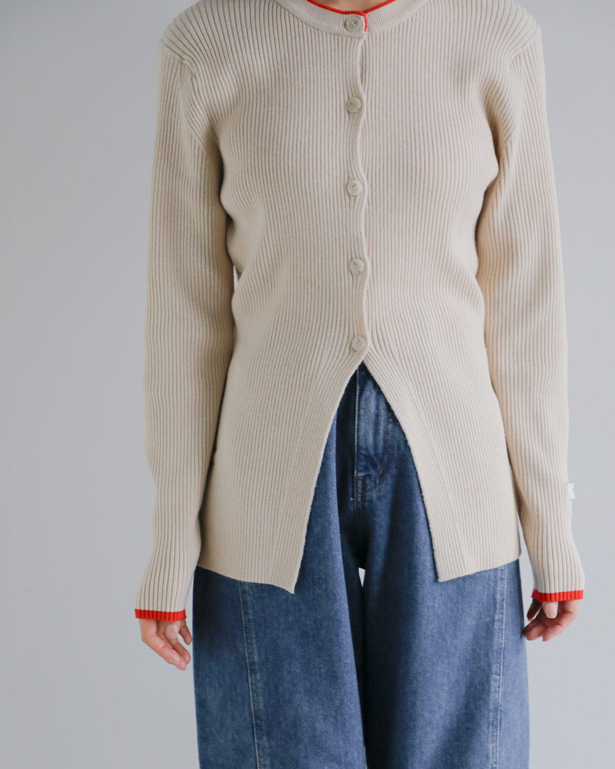 YENN(イエン)ウールリブクルーネックカーディガン “WOOL RIB CREW CD” y254-91121