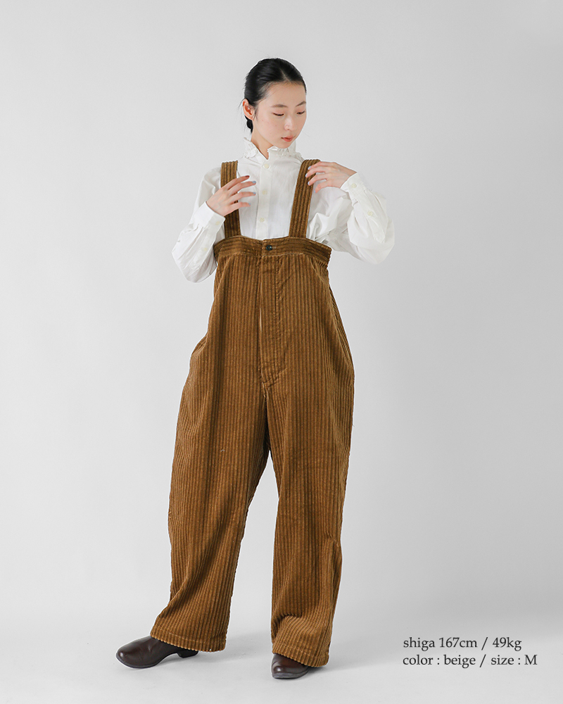 Yarmo(ヤーモ)ウォッシュドコーデュロイコットンハイライズブレーストラウザーパンツyar-25aw-p32