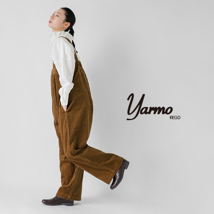 Yarmo(ヤーモ)ウォッシュドコーデュロイコットンハイライズブレーストラウザーパンツyar-25aw-p32