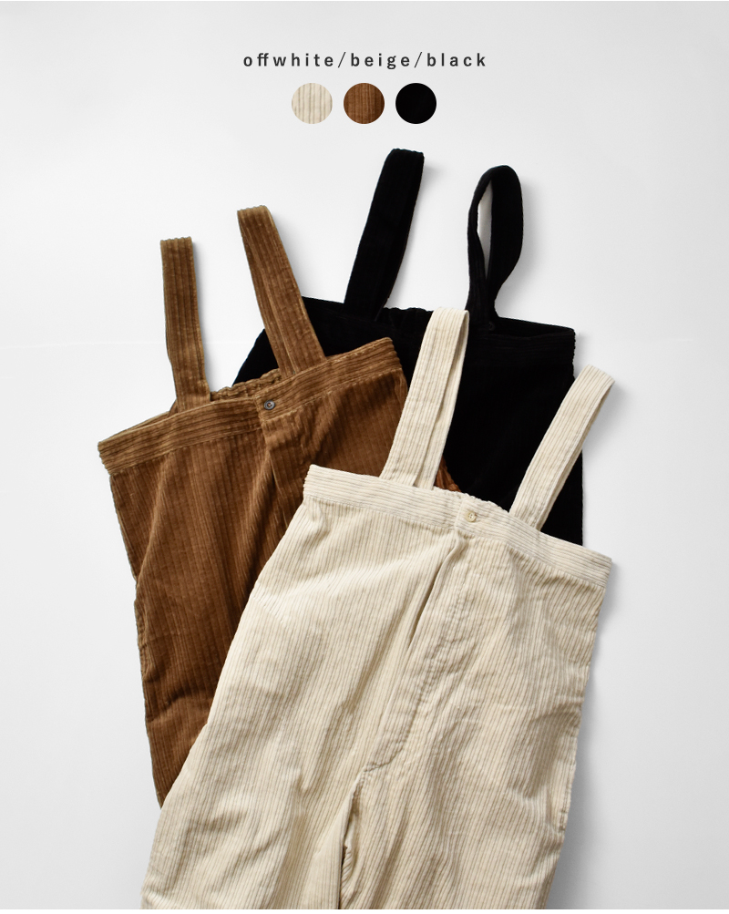 Yarmo(ヤーモ)ウォッシュドコーデュロイコットンハイライズブレーストラウザーパンツyar-25aw-p32