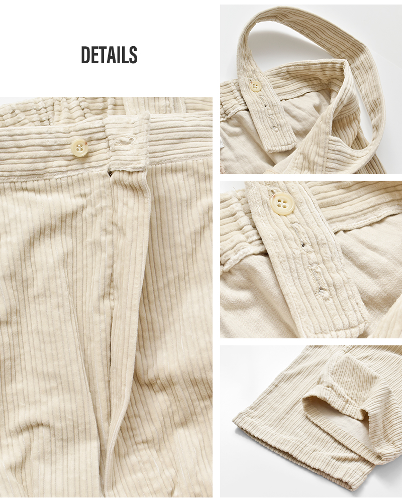 Yarmo(ヤーモ)ウォッシュドコーデュロイコットンハイライズブレーストラウザーパンツyar-25aw-p32