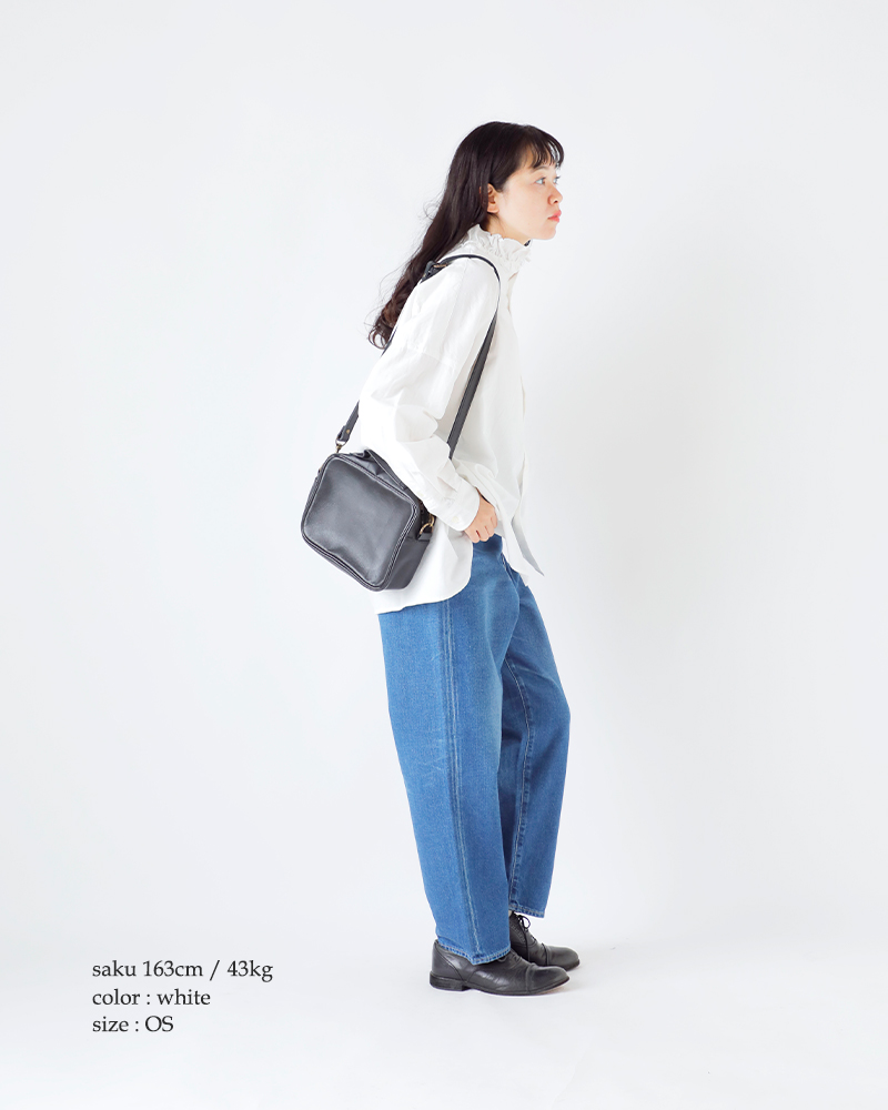 Yarmo(ヤーモ)ダンガリーコットンフリルシャツyar-25aw-s28d