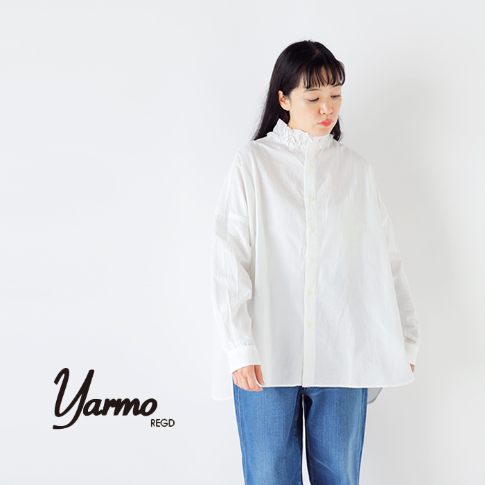 Yarmo(ヤーモ)ダンガリーコットンフリルシャツyar-25aw-s28d