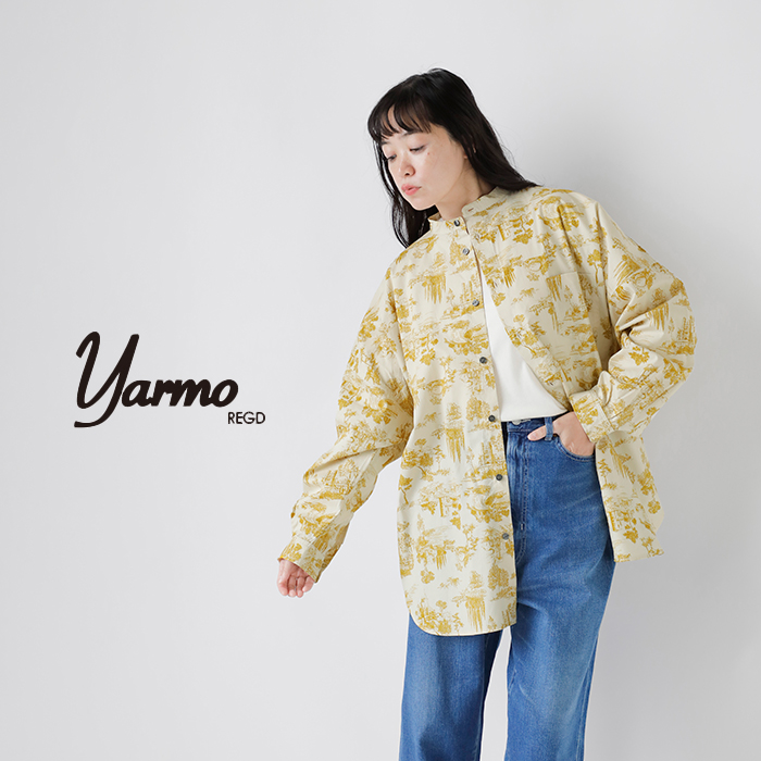Yarmo ヤーモ コットン タイプライター 長袖 ボクシーシャツ yar