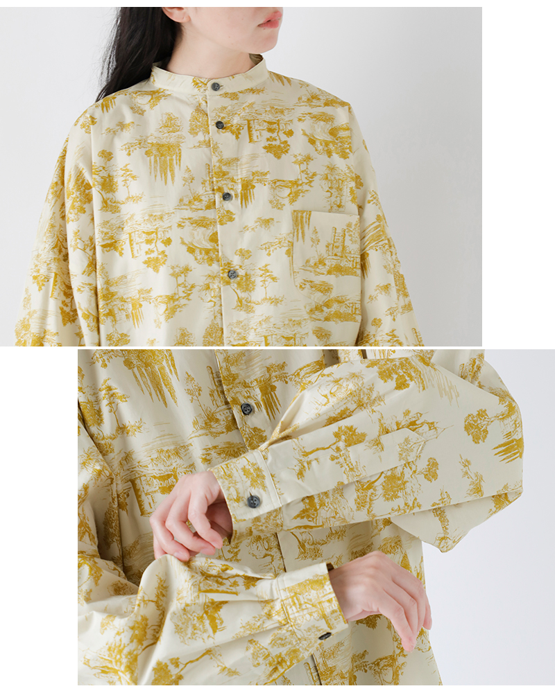 Yarmo(ヤーモ)コットンタイプライター長袖ボクシーシャツyar-25aw-s29