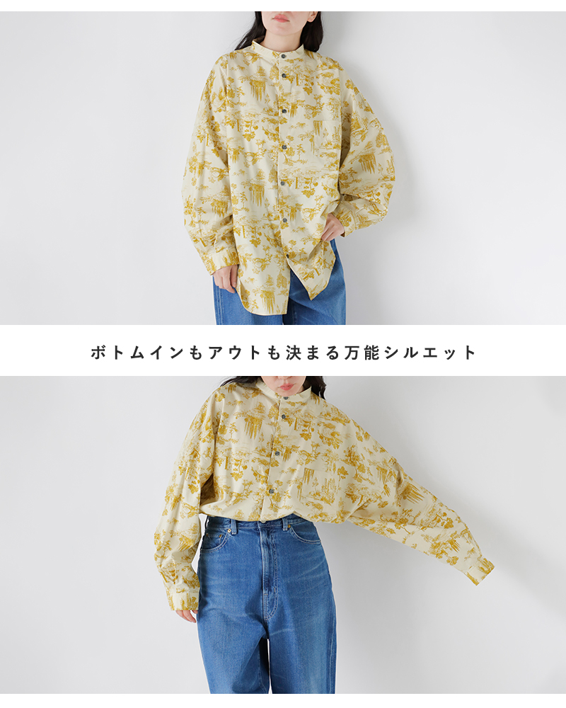 Yarmo(ヤーモ)コットンタイプライター長袖ボクシーシャツyar-25aw-s29