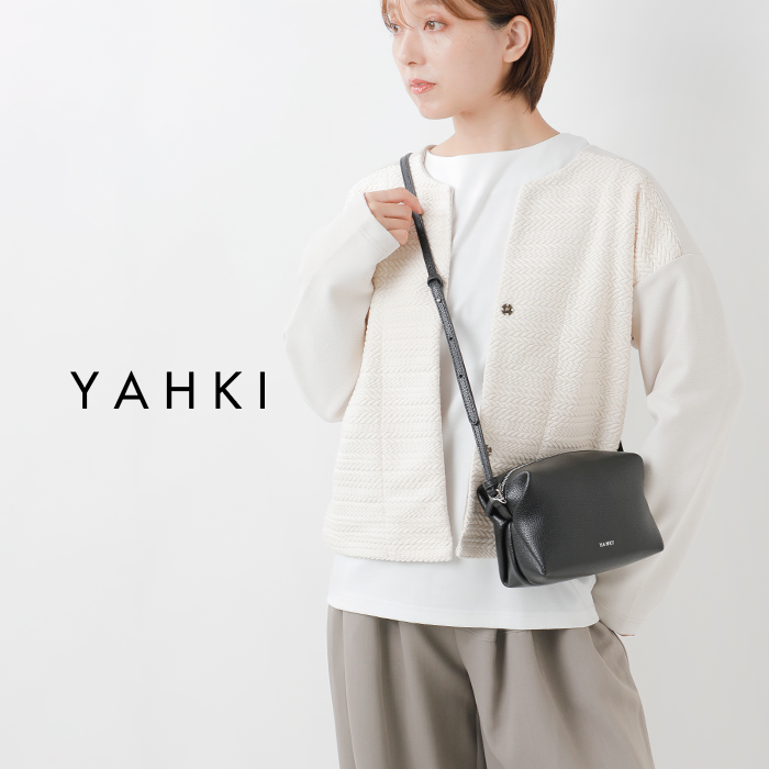 YAHKI(ヤーキ)シュリンクソフトWフェイスレザースクエアショルダーバッグyh-751