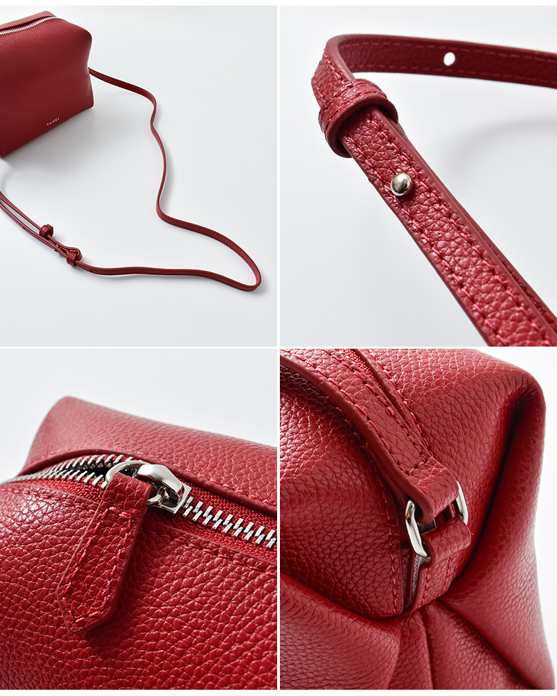 YAHKI(ヤーキ)シュリンクソフトWフェイスレザースクエアショルダーバッグyh-751