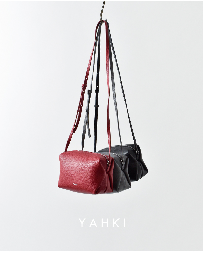 YAHKI(ヤーキ)シュリンクソフトWフェイスレザースクエアショルダーバッグyh-751