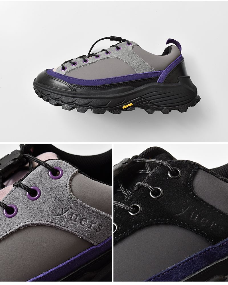 yuers(ユアーズ)カウレザークイックレースビブラムソールトレッキングシューズ“LEAVES”yu25c005