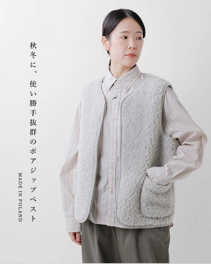 Mouflon Mouflon(ムフロン ムフロン)ウールパイルジップベストzipv