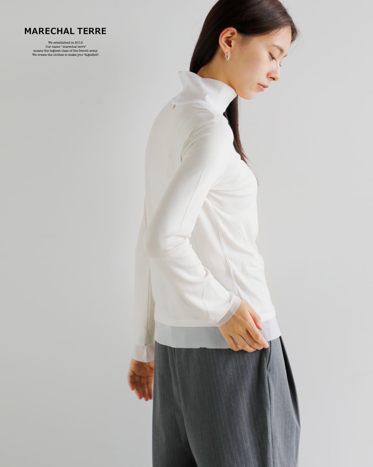 MARECHAL TERRE(マルシャルテル)パワーネットチュール ハイネック プルオーバーzmt205ct109